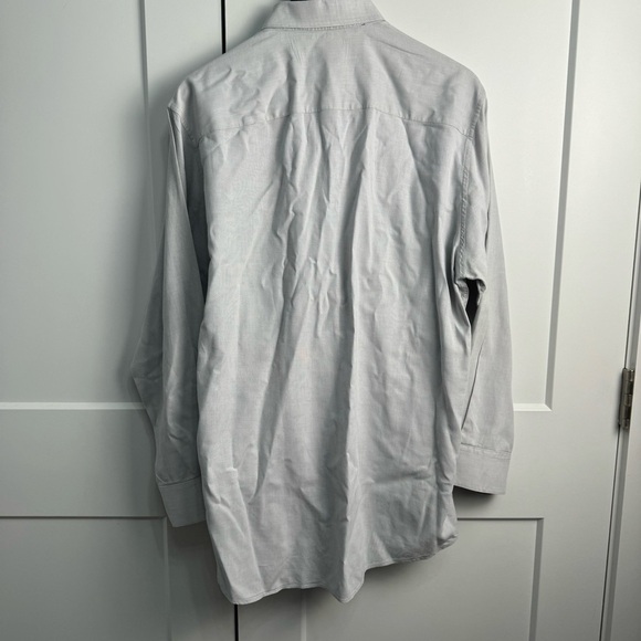 Alfani Men's Fitted Dress Shirt Button Front Button Up Gray Size Large 16 - Picture 3 of 8